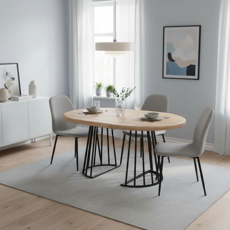 Mesa Redonda Comedor Brad 120-160-200 cm. - Montiel