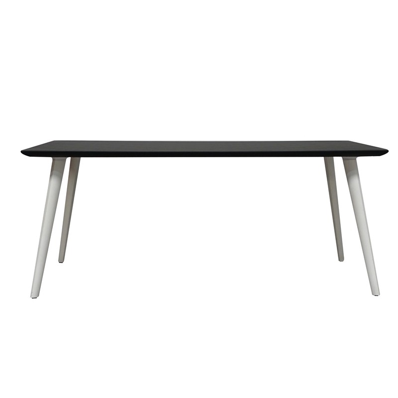 Mesa Recta con Patas Blancas y Tablero Negro de Arper - Montiel