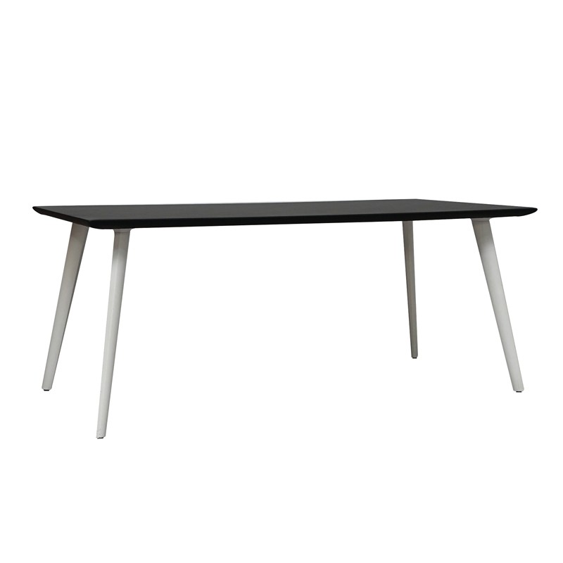 Mesa Recta con Patas Blancas y Tablero Negro de Arper - Montiel