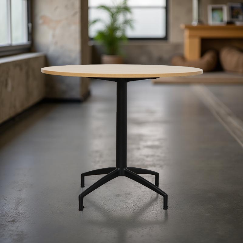 Mesa Madera Redonda con Base Negra MM1697 - Montiel