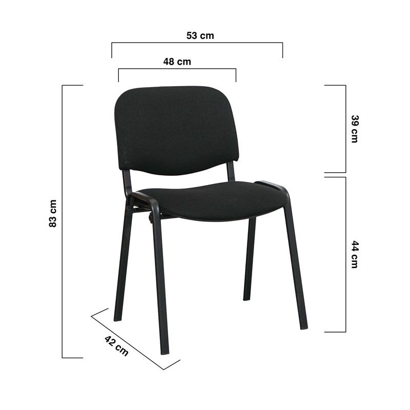 Silla Confidente 4 Patas Negras Leo MM1708 | Montiel