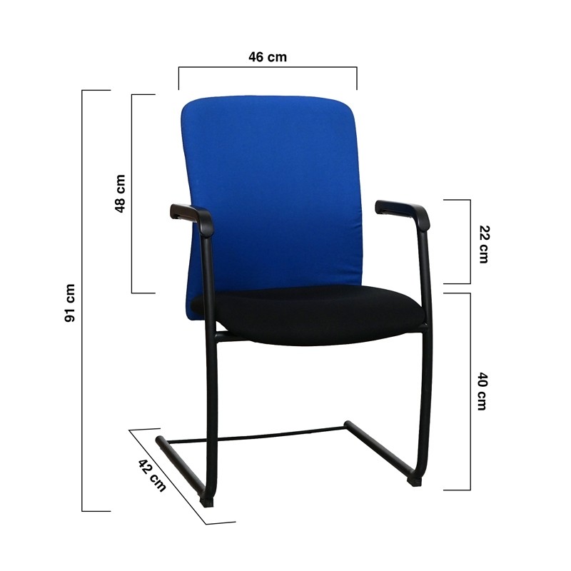 Silla Oficina Confidente Patín Negro MM1701 | Montiel