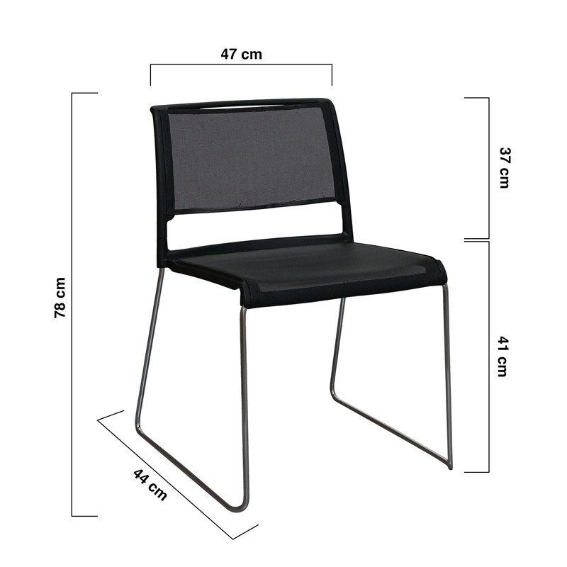 Silla Confidente Negra de Malla de Wilkhahn | Montiel