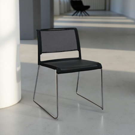 Silla Confidente Negra de Malla de Wilkhahn | Montiel