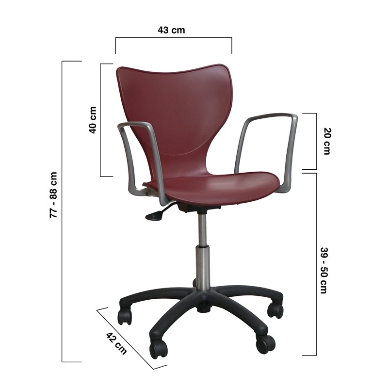 Silla Giratoria Roja con Elevación de Akaba | Montiel