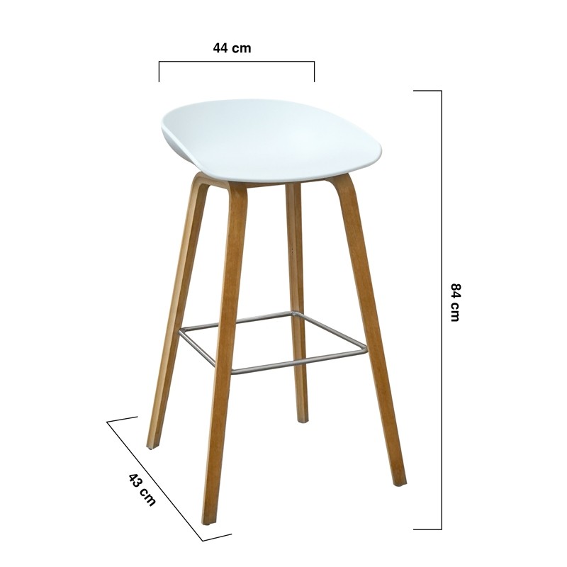 Taburete 4 Patas con Respaldo Bajo MM1710 | Montiel