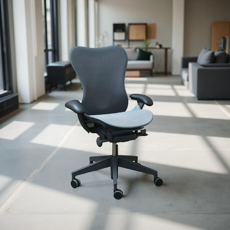 Silla Elevable Giratoria Gris Mirra de Herman Miller | Montiel