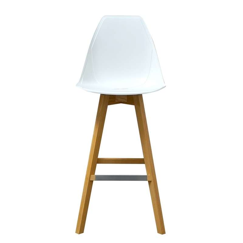 Taburete Alto Blanco con Patas Haya MM1713 | Montiel