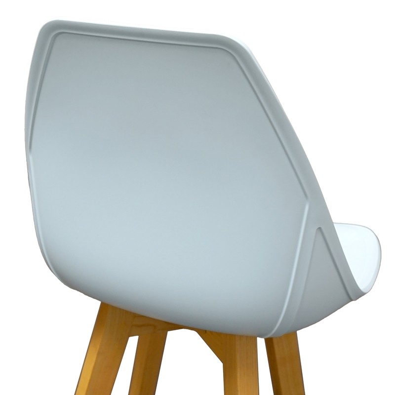 Taburete Alto Blanco con Patas Haya MM1713 | Montiel