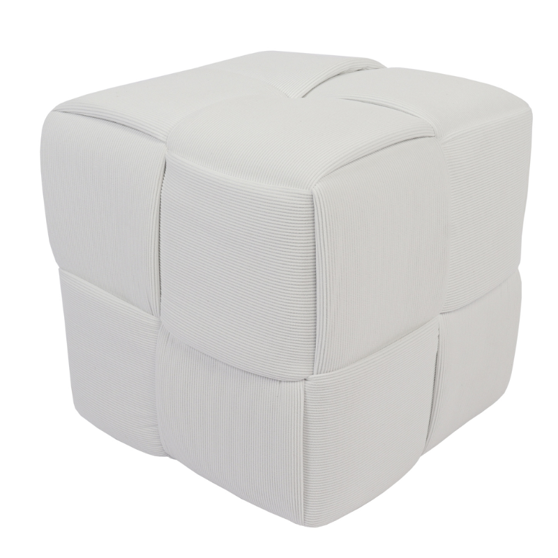 Asiento Puff Elegante con Costuras Decorativas | Montiel