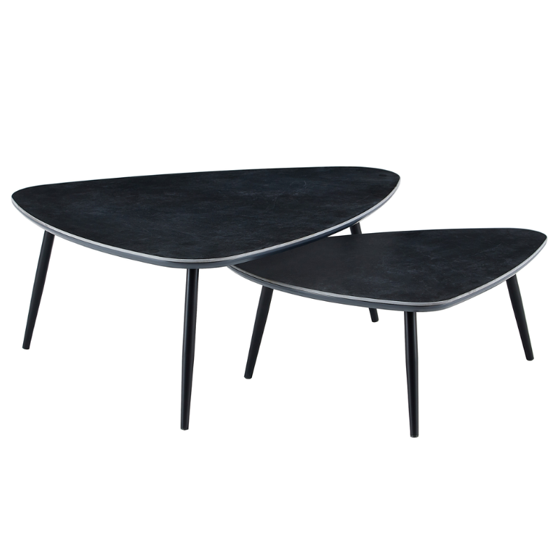 Juego 2 Mesas Nido en Acabado Negro - Montiel
