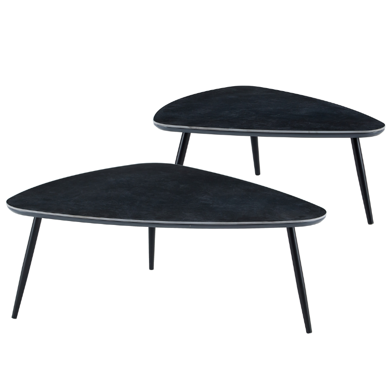 Juego 2 Mesas Nido en Acabado Negro - Montiel