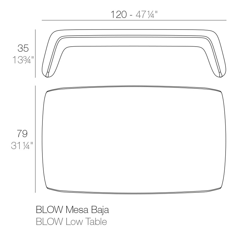 Mesa de Diseño Baja Blow de Vondom - Montiel