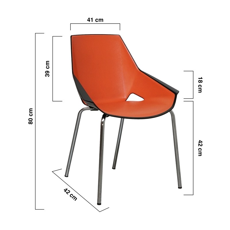 Silla Salas de Espera Naranja Viva de Actiu | Montiel