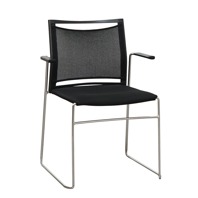 Silla Confidente Respaldo Negro de Luyando System | Montiel