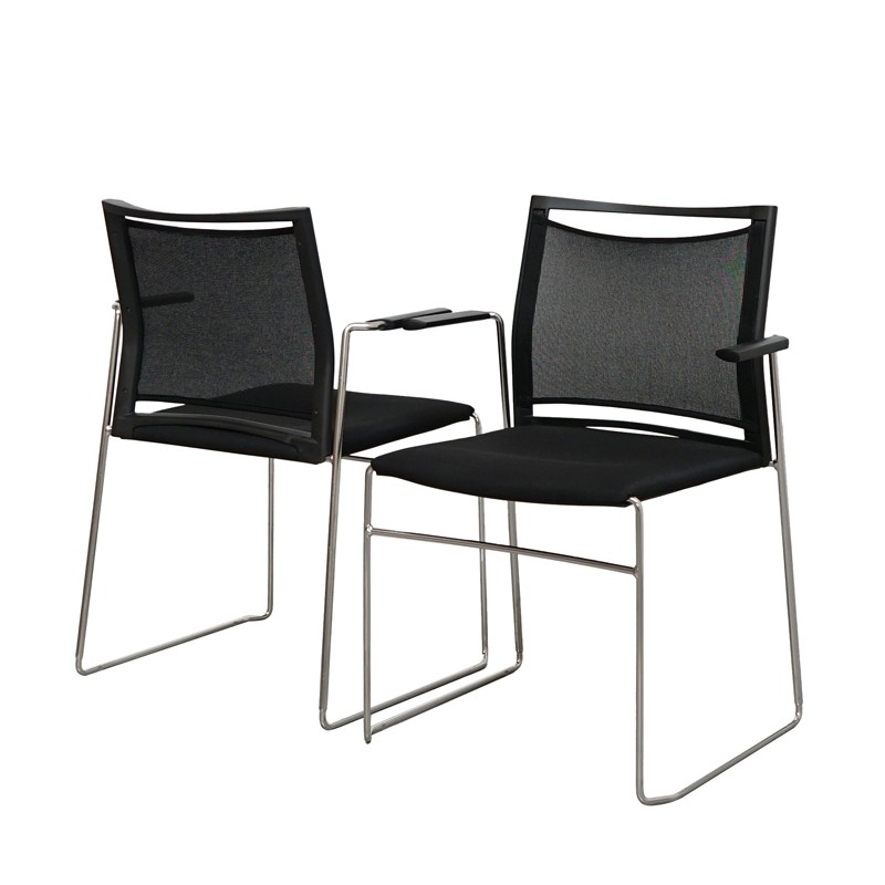 Silla Confidente Respaldo Negro de Luyando System | Montiel