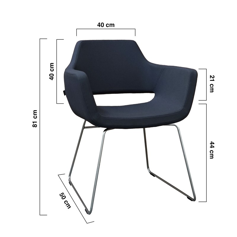 Silla Butaca Confidente en Tela Gris de Techo - Montiel