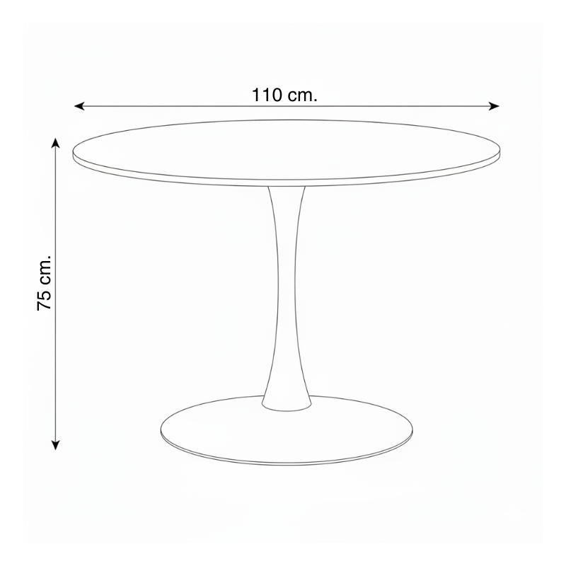 Mesa Comedor Blanca Gina 75x110x110 cm. - Montiel