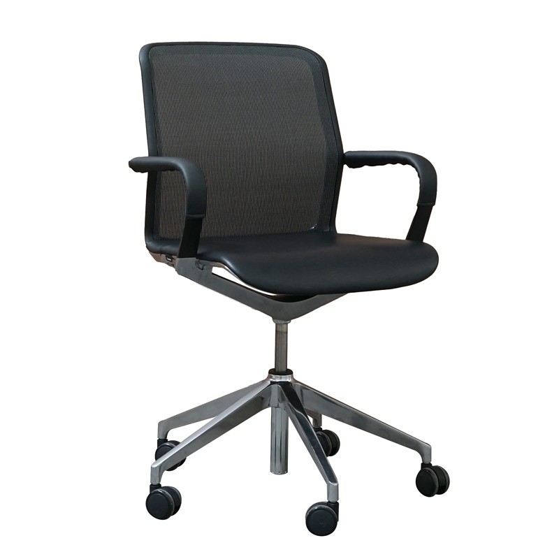 Silla Oficina con Malla y Piel Negra de Bene - Montiel