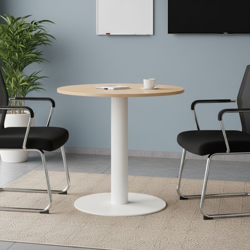 Mesa Reuniones Redonda Estilo Nórdico ø80 cm - Montiel