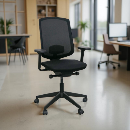 Silla Giratoria Negra Brazos 2D MM1719 - Montiel