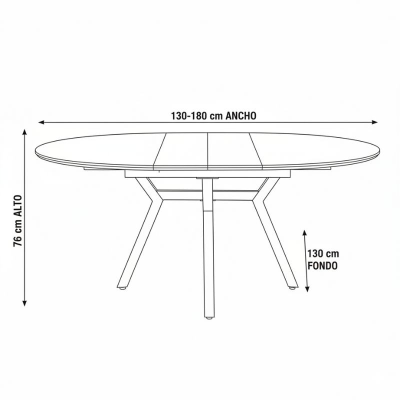 Mesa Extensible de Comedor Redonda Paul - Montiel