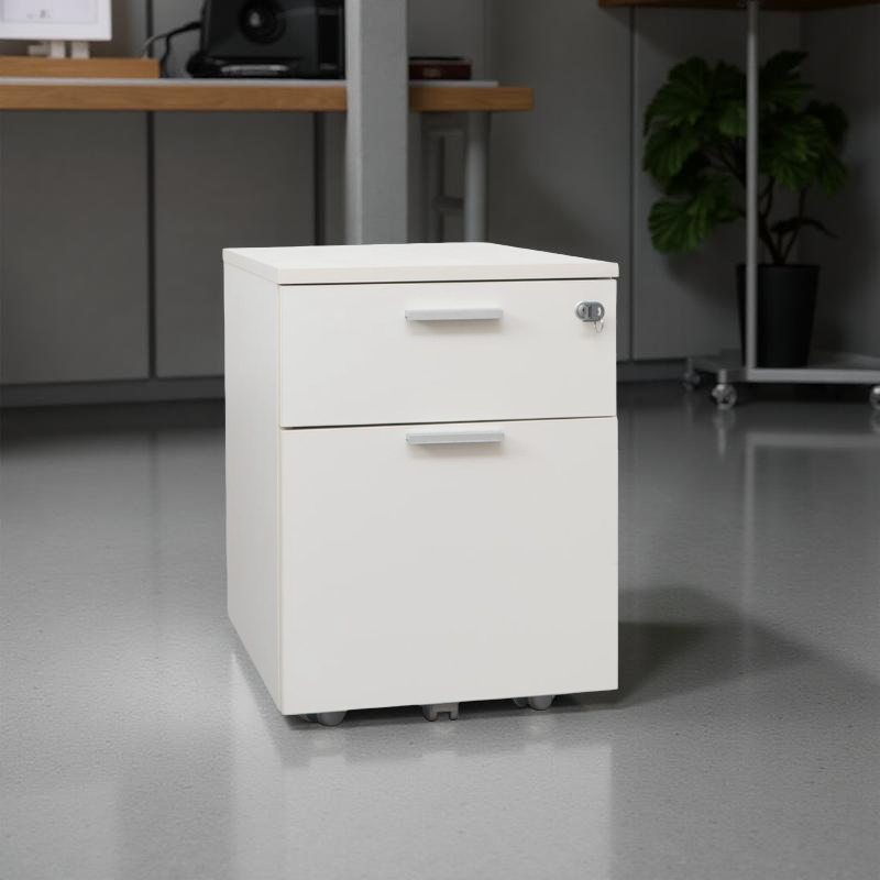 ▷ Cajonera Madera Blanca con Llave de Forma 5 - Montiel