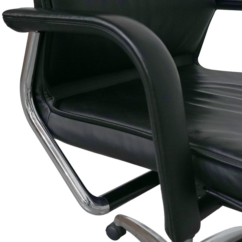 Sillón Piel con Base Cromada de Wilkhahn - Montiel