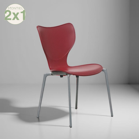 Silla Confidente Plástico Color Granate de Akaba - Montiel