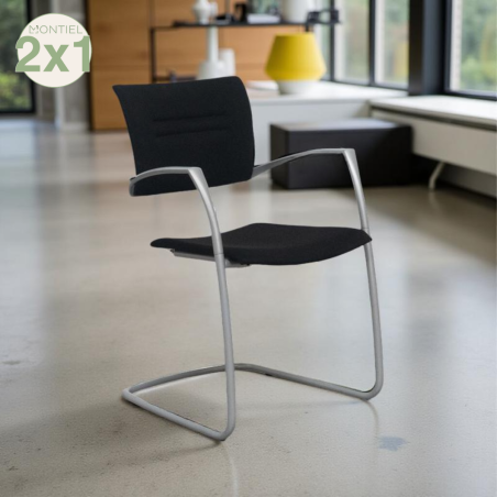 Silla Oficina Confidente Patín Gris Zas de Dynamobel - Montiel