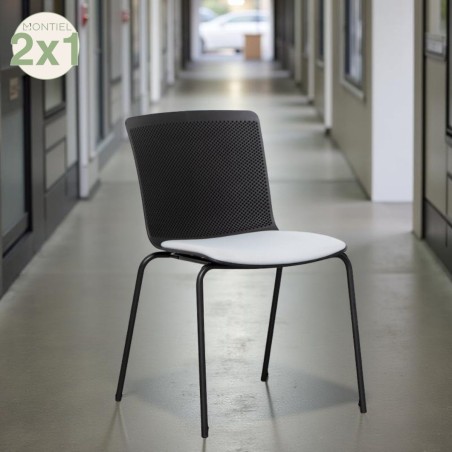 Silla 4 patas sin Brazos Negra Glove de Forma5 - Montiel