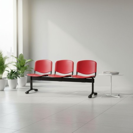 Bancada LEO 3 Plazas Polipropileno de Kunna - Oficinas Montiel