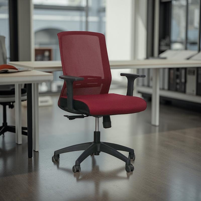 Silla Giratoria Base Negra y Brazos 1D MM1722 - Montiel