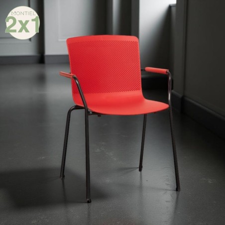 Silla 4 patas con Brazos Roja Glove de Forma5 - Montiel