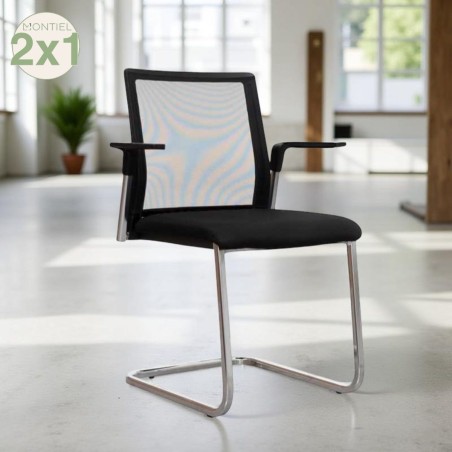 Silla Confidente Malla Negra Plural de Forma 5 - Montiel