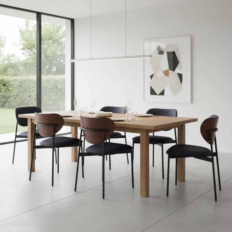 Silla Comedor 4 Patas Negras Mod. Eva - Montiel