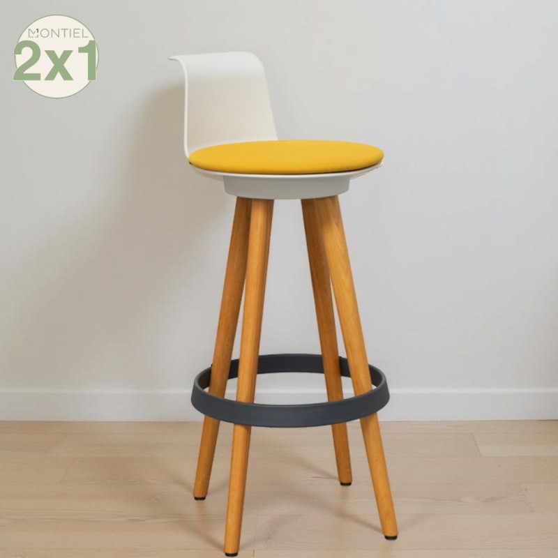 Taburete con Respaldo y Asiento Giratorio de Bene - Montiel