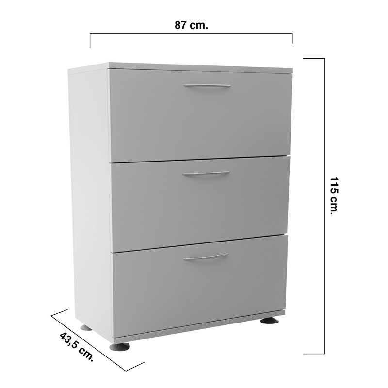 Armario Gris con 3 Cajones de Levesta - Montiel