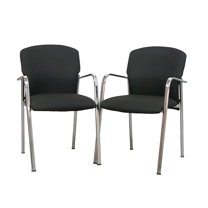 Silla Confidente en Tela Negra MM1725 - Montiel