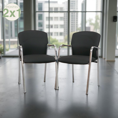 Silla Confidente en Tela Negra MM1725 - Montiel