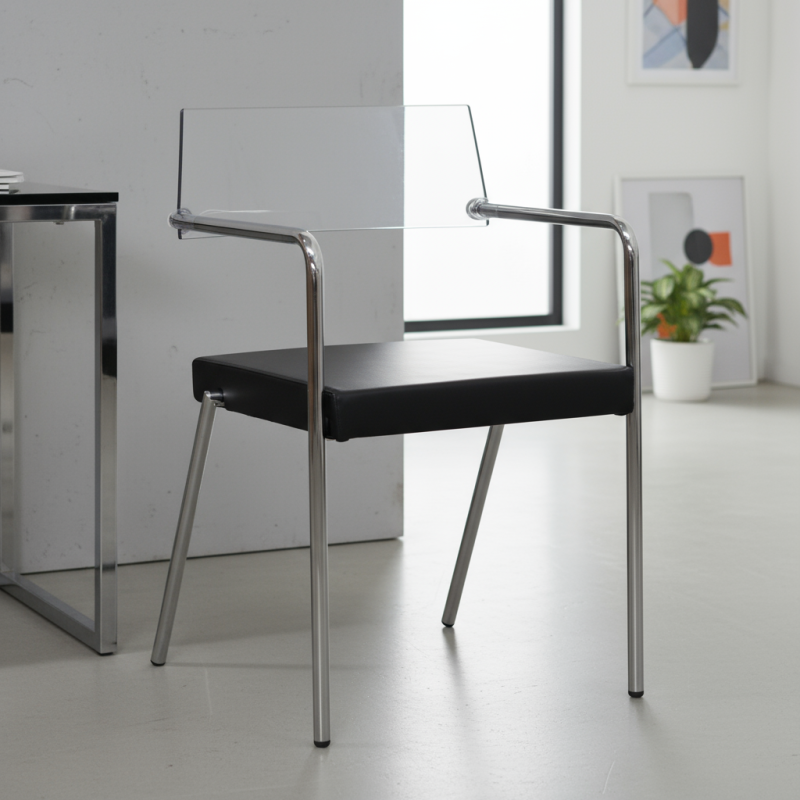 Silla Confidente Respaldo Transparente MM1728 - Montiel