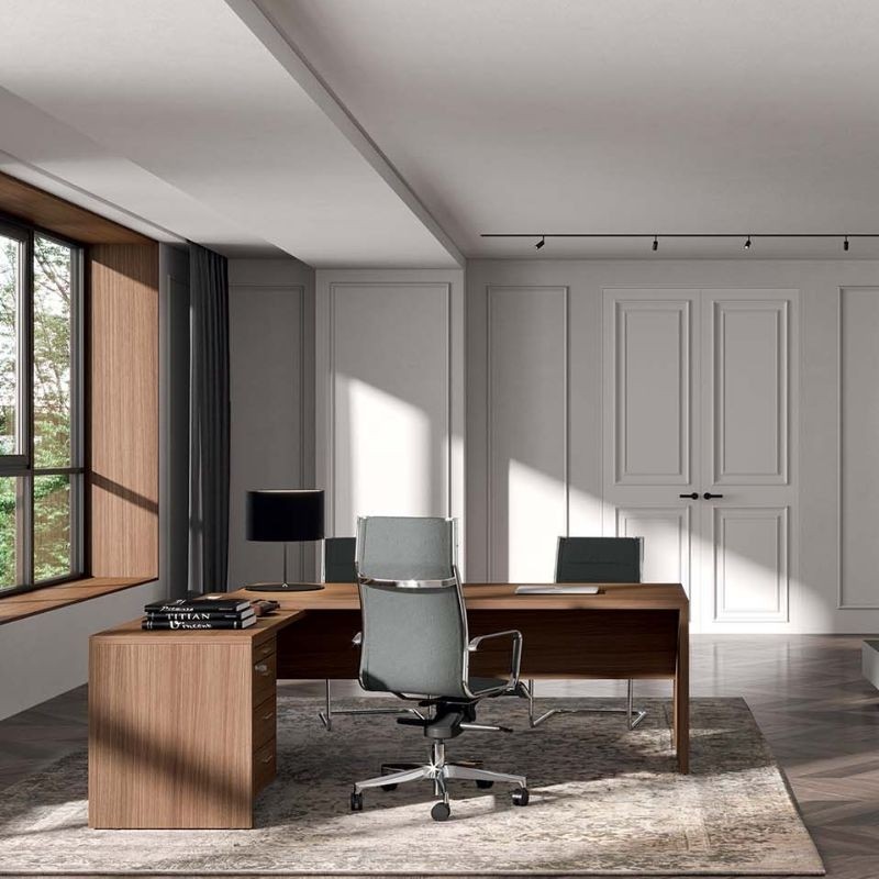 Mesa Dirección con Ala y Cajonera T45 de Quadrifoglio - Montiel