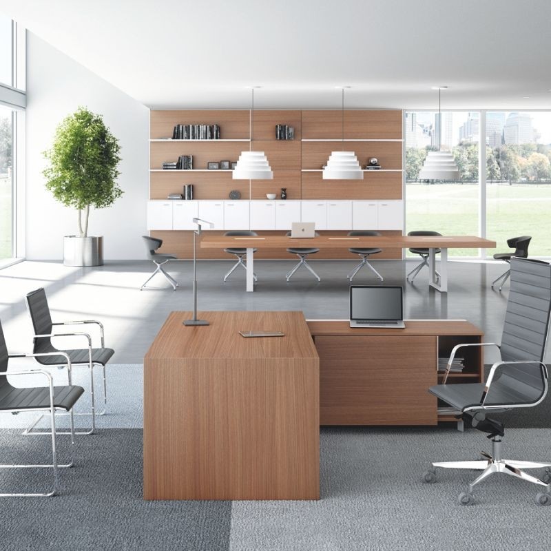 Mesa Dirección Madera con Mueble T45 de Quadrifoglio - Montiel