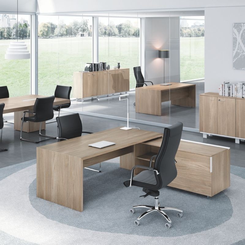 Mesa Dirección Madera con Mueble T45 de Quadrifoglio - Montiel