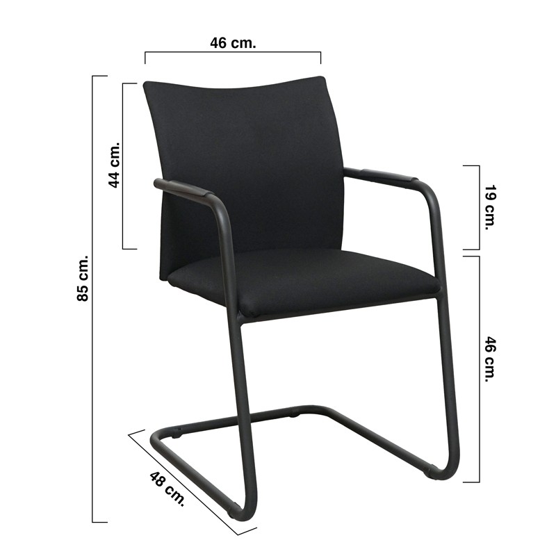 Silla Confidente Patin Negro de Luyando - Montiel