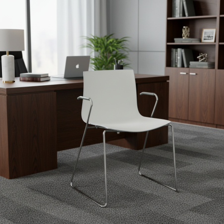 Silla Confidente Blanca Catifa de Arper - Montiel