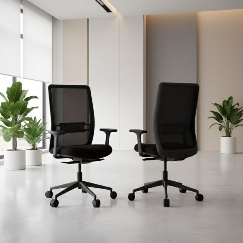 Silla Ergonómica Oficina Negra EVOS de Intacor - Montiel