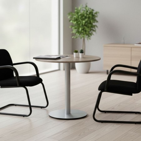 Mesa de reuniones madera redonda 80 cm - Reoffice