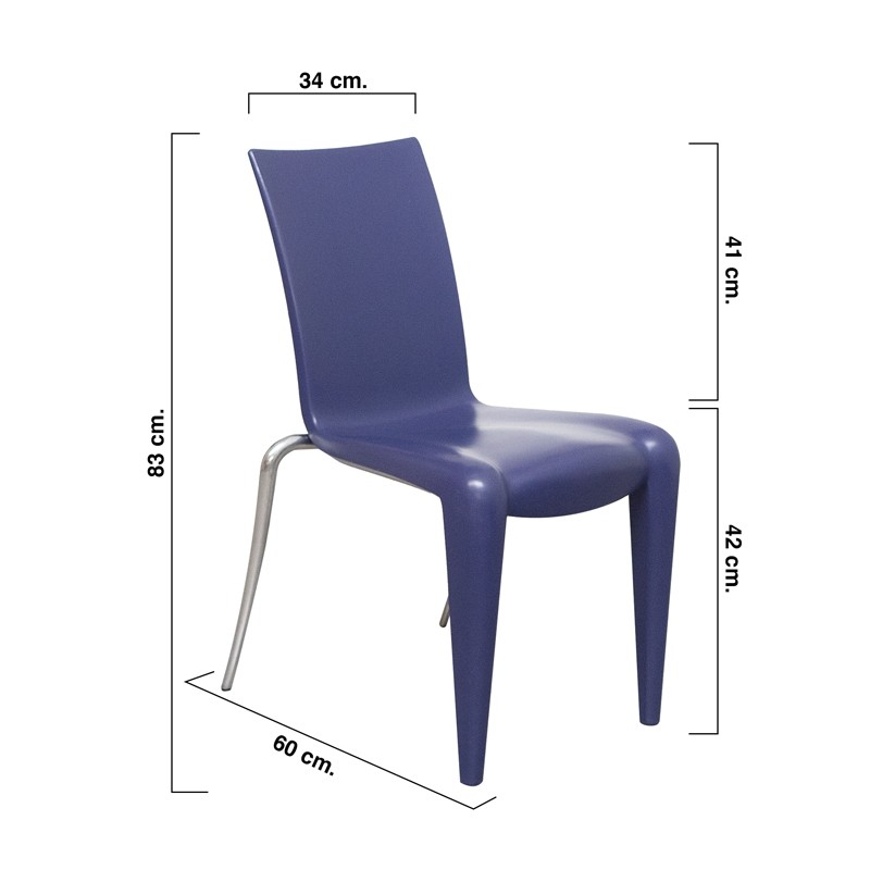 Silla para Salas de Espera Azul 4 Patas de Vitra - Montiel