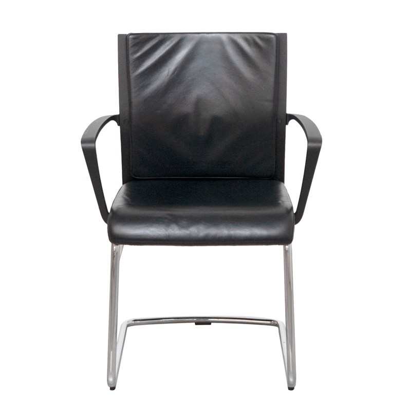 Silla Oficina Confidente Piel Negra de Wendell - Montiel